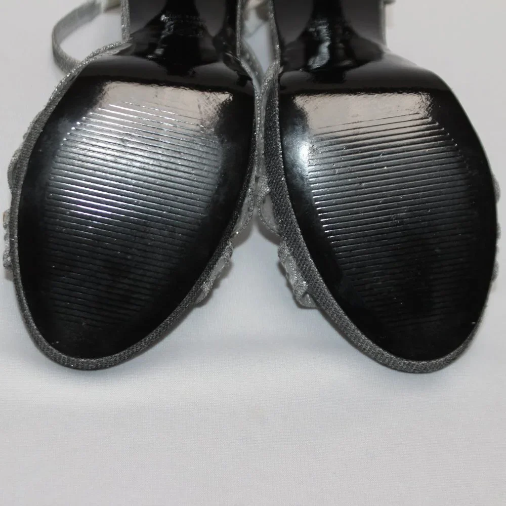 Adrianna Papell Boutique Silver Sparkle Platforms